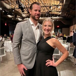 Black Azazie Bridesmaid Dress - high neck, full length